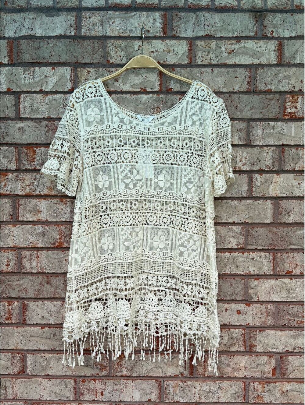 NWT Kaktus Lace Sheer Swim/Layering Mini Dress Size M